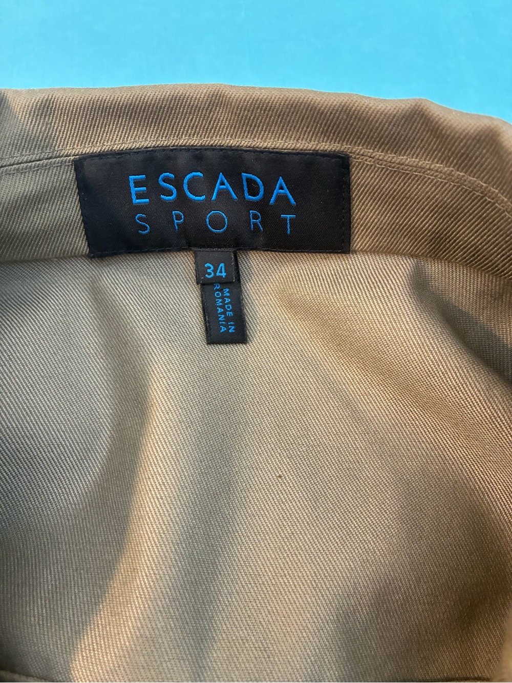 Escada Vintage Safari Sport Utility Khaki Short-Sleeve Jacket Size 34 - Picture 3 of 11